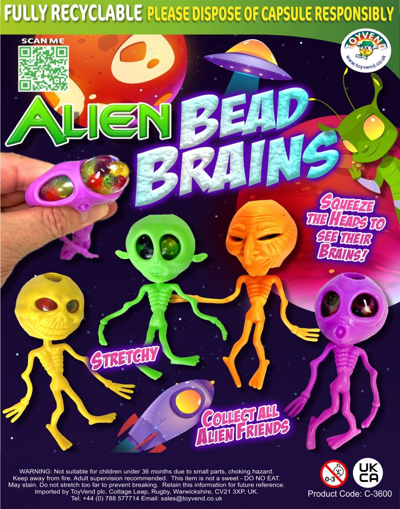 Alien Bead Brains 55mm Capsules Toyvend Supplier Of Quality Vending Machines 8093